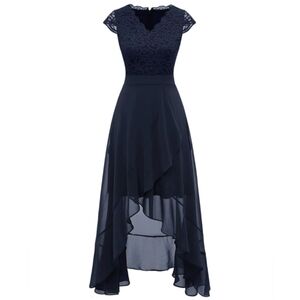 Women Lace Dress Vintage Formal Hi-lo Bridesmaid Party Cocktail Maxi Dress